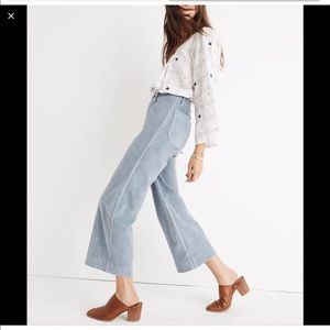 Madewell Emmett Wide-Leg Crop Pants in Velveteen Size 26 #TC1
